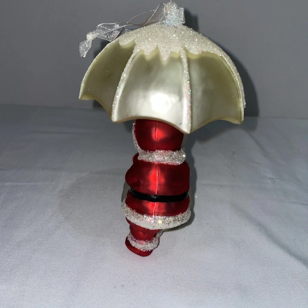 Scottish Christmas Visions of Sugarplums Santa Mrs Claus Glass Ornament 2003‎